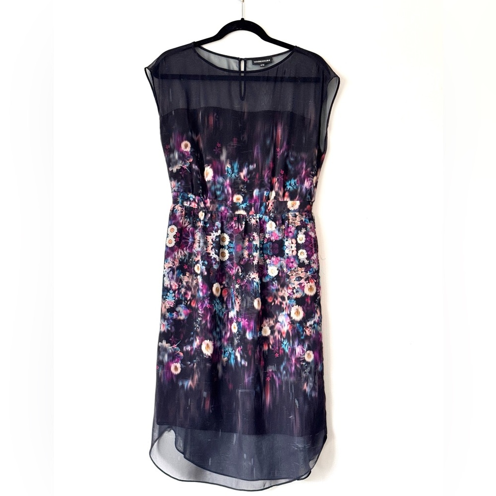 Warehouse sheer melting flowers dress